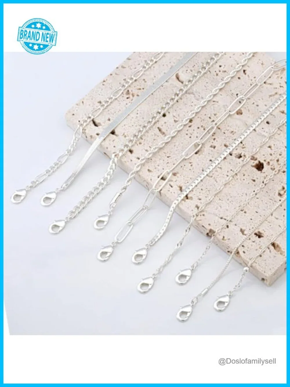 10 Pack 14K Gold Plated Stackable Bracelet Set Link Chain Adjustable Charm
